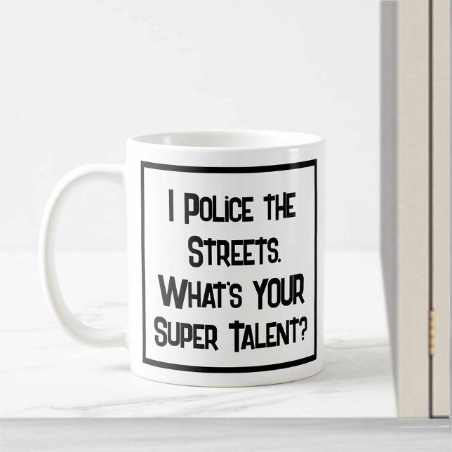 Caneca De Café Super Talento da Polícia. Coffee Mug (Criador carregado)