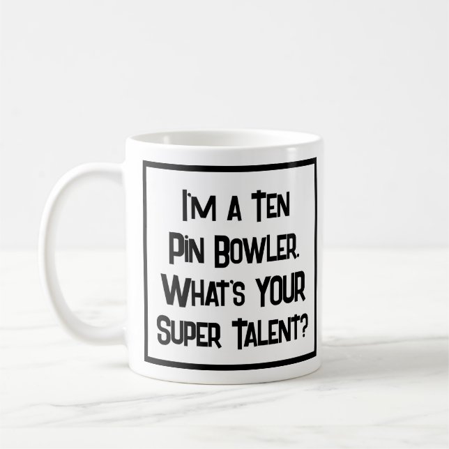 Caneca De Café Super Talento De 10 Pinos Bowler. Coffee Mug (Esquerda)