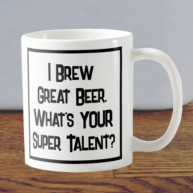 Caneca De Café Super Talento De Cerveja Brewer. Mug De Café De Du (Criador carregado)