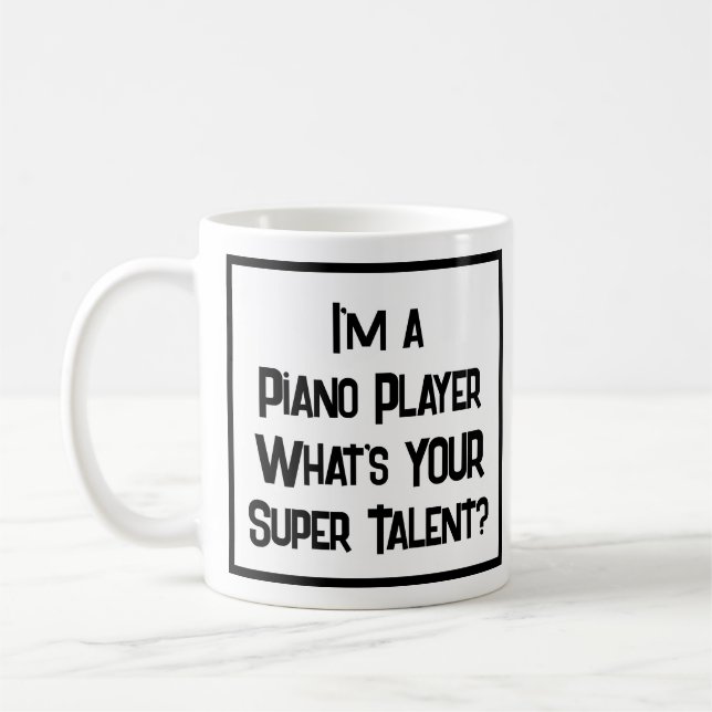 Caneca De Café Super Talento Do Jogador De Piano. Coffee Mug (Esquerda)