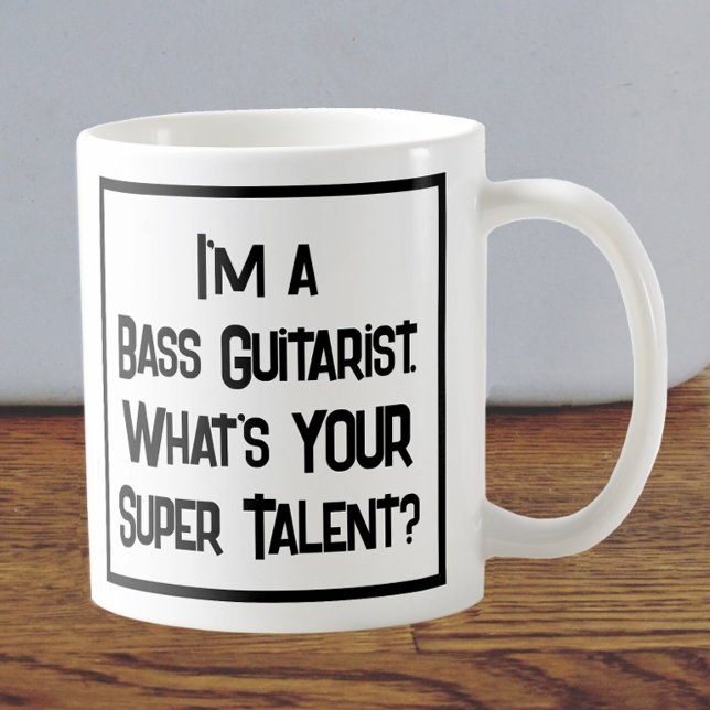 Caneca De Café Super Talento Guitarista Bass. Coffee Mug (Criador carregado)