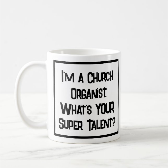 Caneca De Café Super Talento Organista Da Igreja. Coffee Mug (Esquerda)