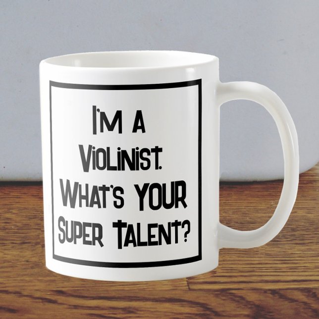 Caneca De Café Super Talento Violinista. Coffee Mug (Criador carregado)
