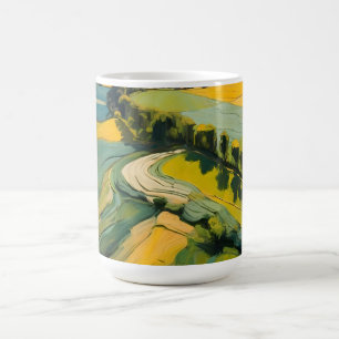 Caneca De Café Superfície agrícola de Abstração e Campo de Onda V