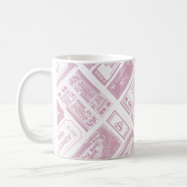 Caneca De Café Supergirl Admite Um Padrão Rosa (Esquerda)