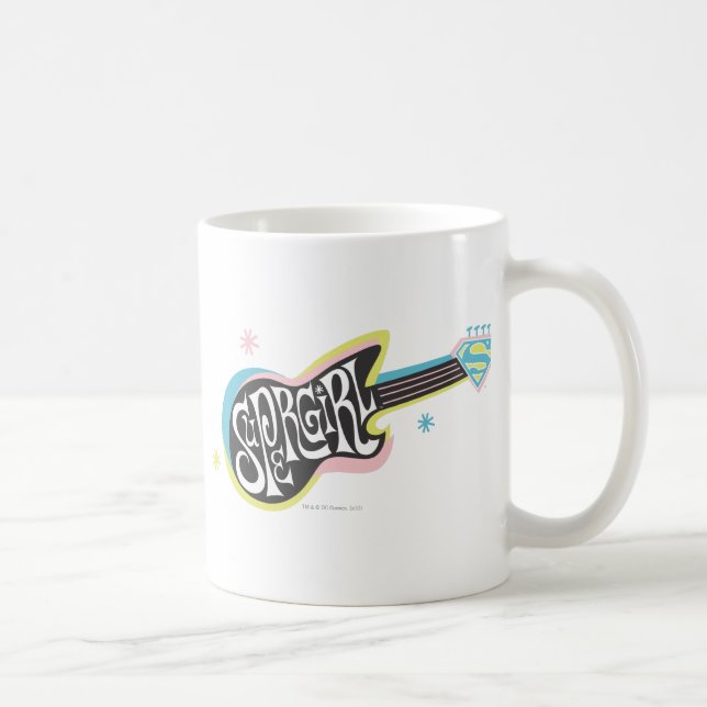 Caneca De Café Supergirl Guitar (Direita)