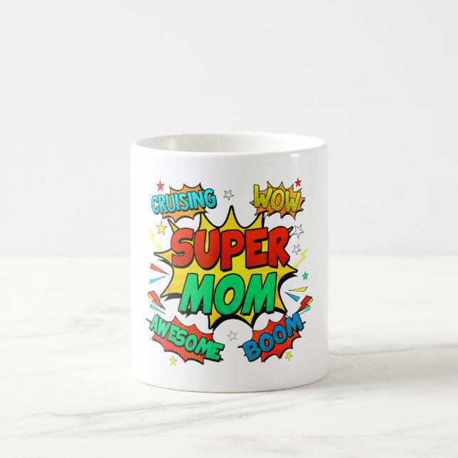 Caneca De Café Superhero Mãe Para Mulheres (Centro)