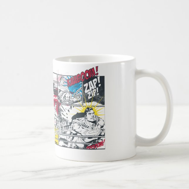 Caneca De Café Superman Comic Book Collage (Direita)