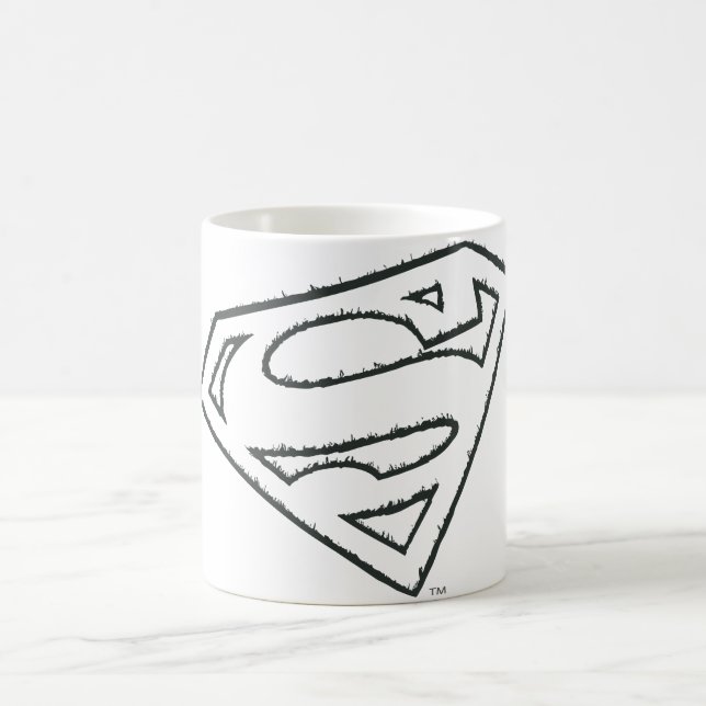 Caneca De Café Superman S-Shield | Logotipo Grunge para Sideways (Centro)