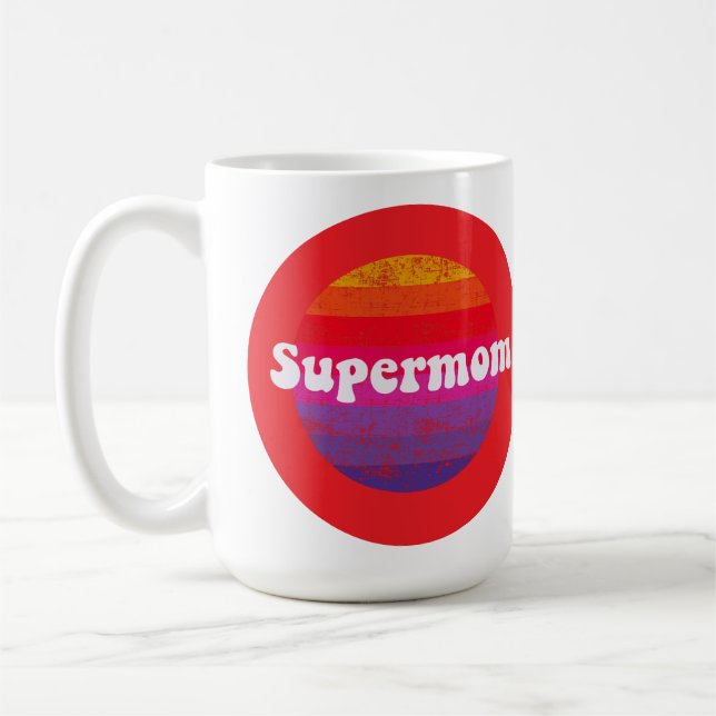 Caneca De Café Supermom for best mother mothers day (Esquerda)