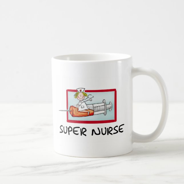 Caneca De Café supernurse - enfermeira cómico dos desenhos (Direita)