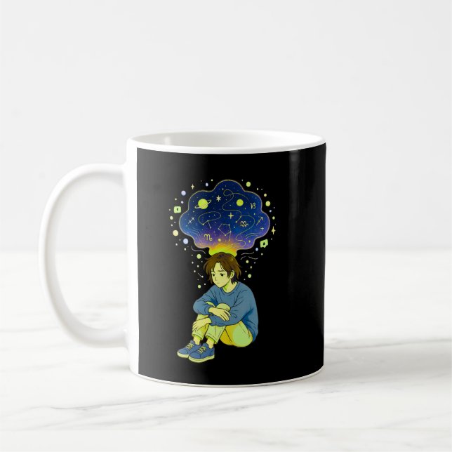 Caneca De Café Superpensamento Cósmico • Transbordamento da Mente (Esquerda)