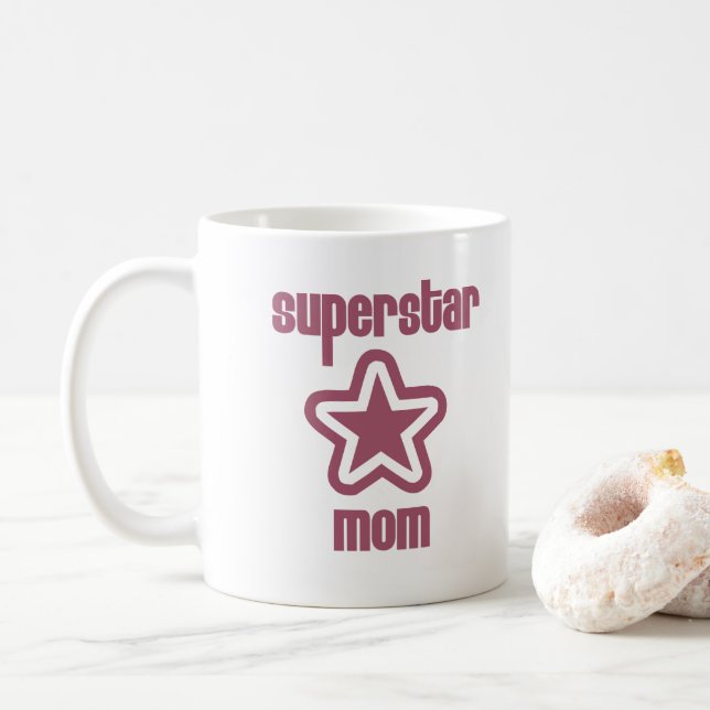 Caneca De Café Superstar Mãe Mug (Com Donut)