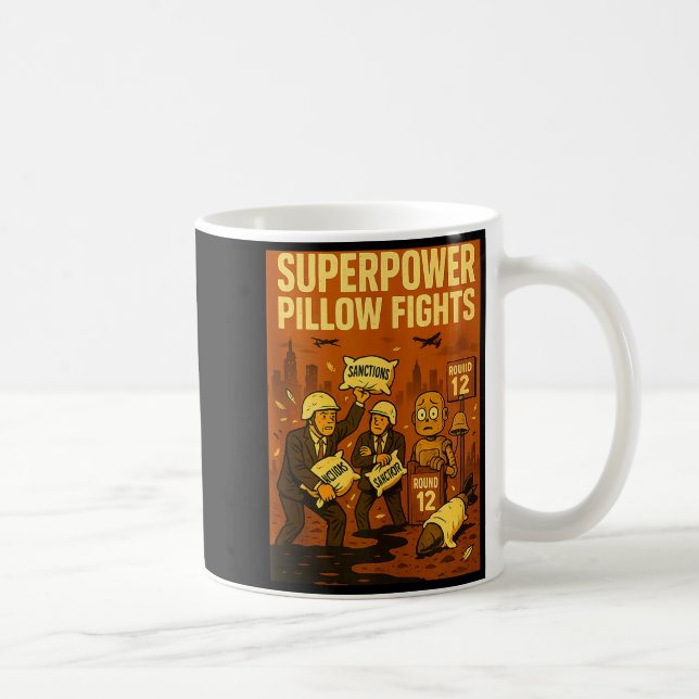 Caneca De Café Superwer Llow Fights Funny Geolitical Satire Gift  (Direita)