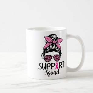 Caneca De Café Suportar Cancer de Mama Cor-de-Rosa com Pedra Quad