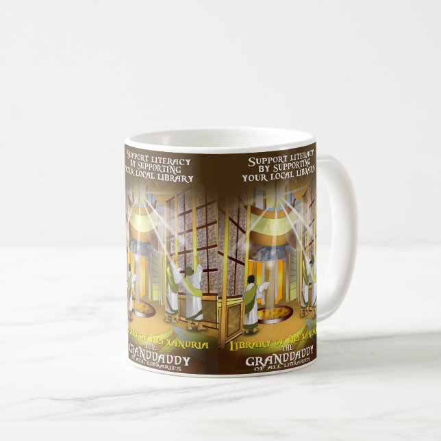 Caneca De Café Suportar o Mug da Biblioteca Local (Frente Esquerda)