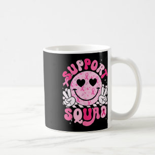 Caneca De Café Suportar o sorriso quadrado rosto Cancer Mama Sens