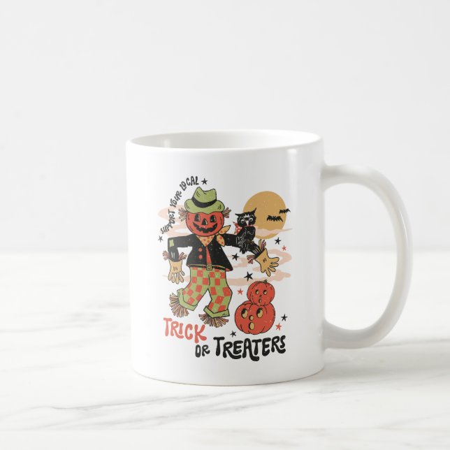 Caneca De Café Suportar Seu Truque Ou Tratadores Locais (Direita)