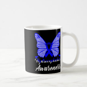 Caneca De Café Suporte à fita azul da borboleta de sensibilização
