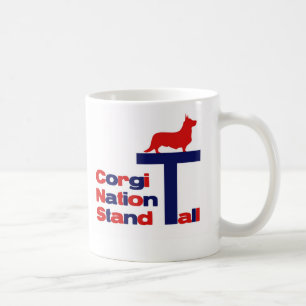 Caneca De Café Suporte da nação do Corgi alto