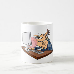 Caneca De Café Suporte de TI engraçado entediado no trabalho chic