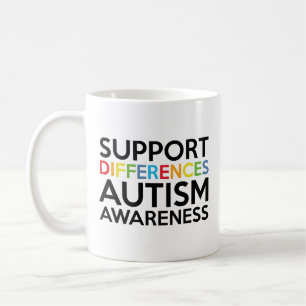 Caneca De Café Suporte Diferenças Autismo Sensibilização Café Mug