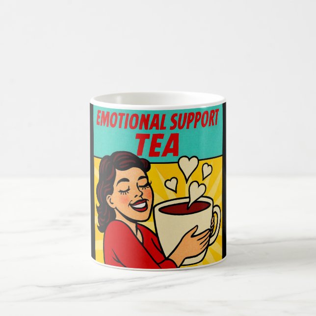 Caneca De Café Suporte Emocional Tea Retro-Pop Art (Centro)