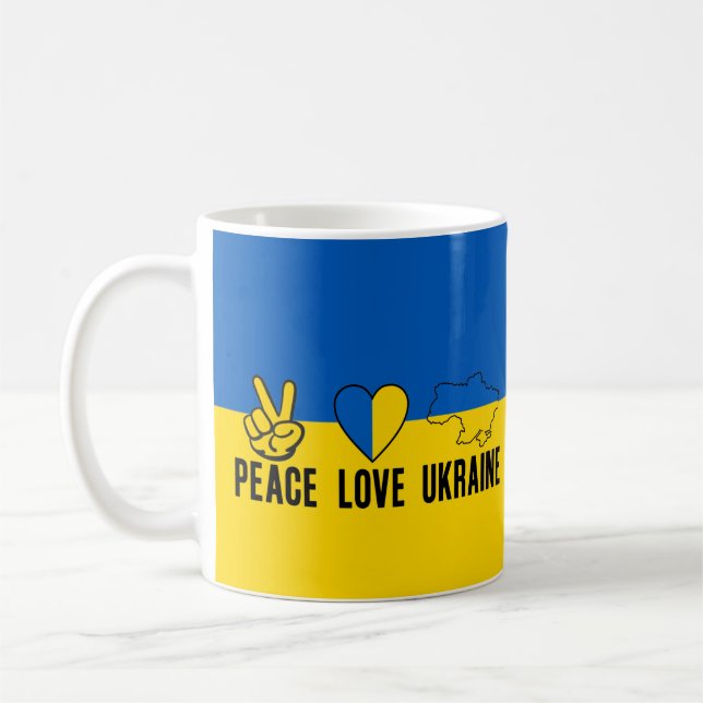 Caneca De Café Suporte para Ucrânia por bandeira ucraniana (Esquerda)