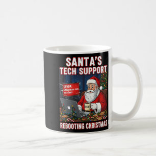 Caneca De Café Suporte Técnico do Papai Noel Reiniciando o Natal