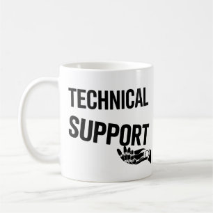 Caneca De Café SUPORTE TÉCNICO — Mão Robótica Minimalista Futuris