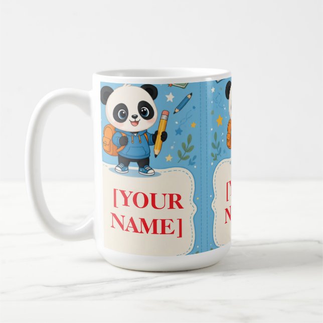 Caneca De Café Suprimentos Cute Panda para Volta às Aulas (Esquerda)