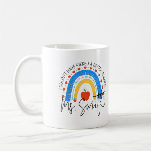 Caneca De Café Suprimentos Escolares Arco-íris Maçã Agradecimento