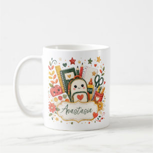 Caneca De Café Suprimentos Kawaii Fofos de Volta às Aulas com Bri