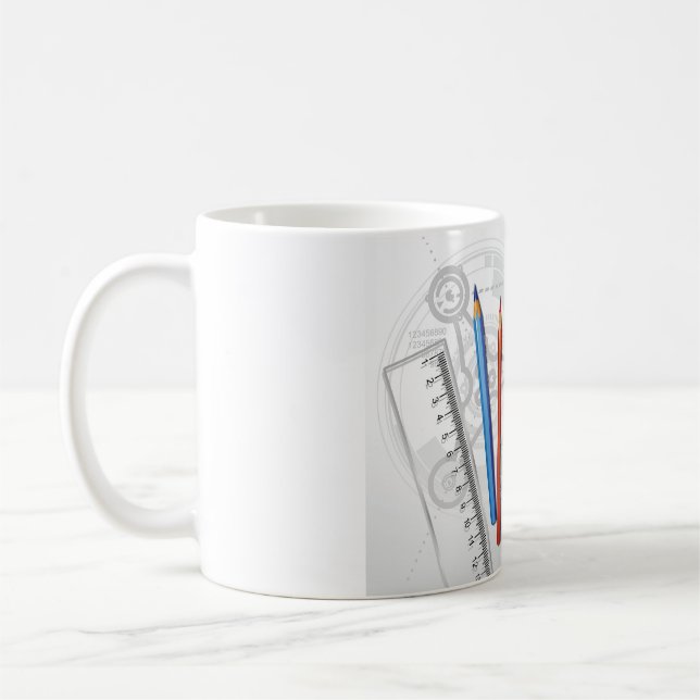 Caneca De Café Suprimentos para Desenho Técnico (Esquerda)