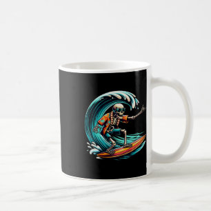 Caneca De Café Surf Cool Para Homens Mulheres Esqueleto Surfista