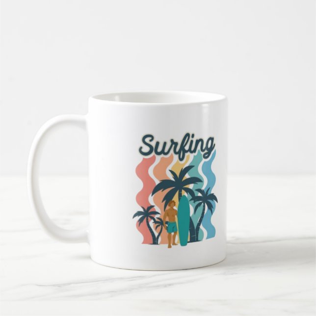 Caneca De Café Surf de Cafeína e Confiança Vibe Mug (Esquerda)