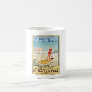 Caneca De Café Surf do vintage que banha África do Sul