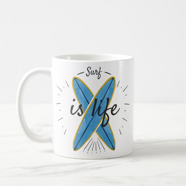 Caneca De Café Surf é pranchas de surpresas oceânicas ondas praia (Esquerda)
