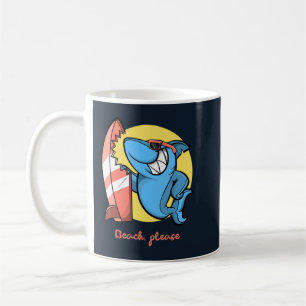 Caneca De Café Surf Shark Beach, por favor
