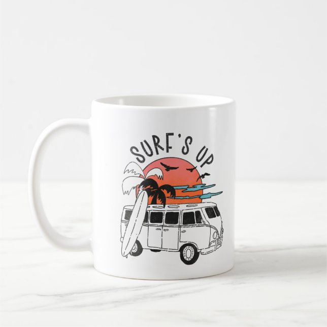 Caneca De Café Surf Vintage Summer Van Sunset (Esquerda)