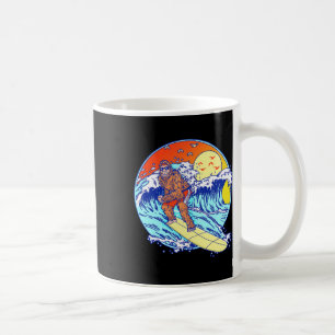 Caneca De Café Surfando no Bigfoot Praia Divertida Sasquatch Surf