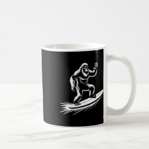Caneca De Café Surfando o Pé Grande - Sasquatch Havaiano Engraçad