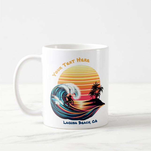 Caneca De Café Surfar no Sunset (Esquerda)