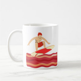 Caneca De Café Surfboard na Onda Bacon