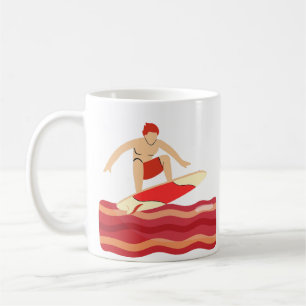 Caneca De Café Surfboard na Onda Bacon