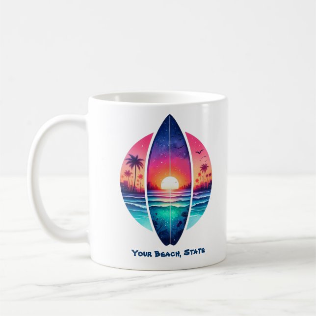 Caneca De Café Surfboard no Sunset (Esquerda)