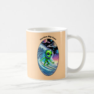 Caneca De Café Surfboard Surfing Space Alienígena pilhando um URM