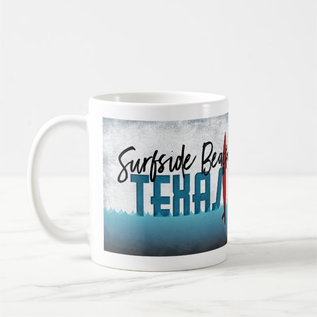 Caneca De Café Surfboard Surfside Beach Texas (Esquerda)