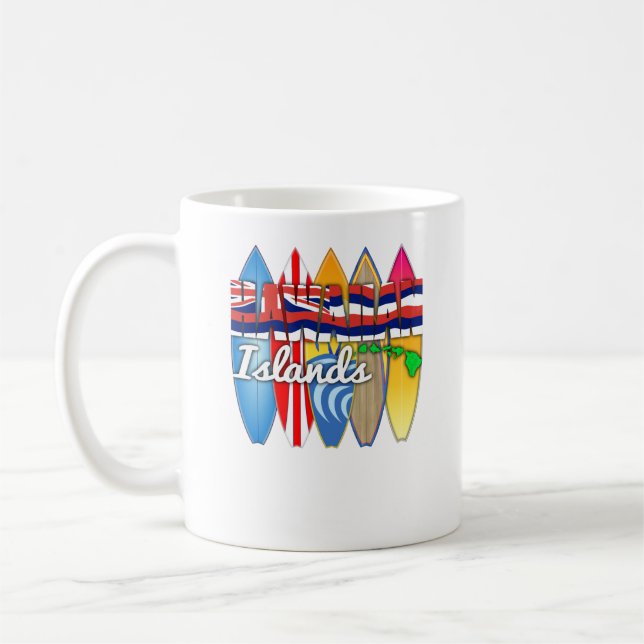 Caneca De Café Surfboards Hawaii Flag (Esquerda)