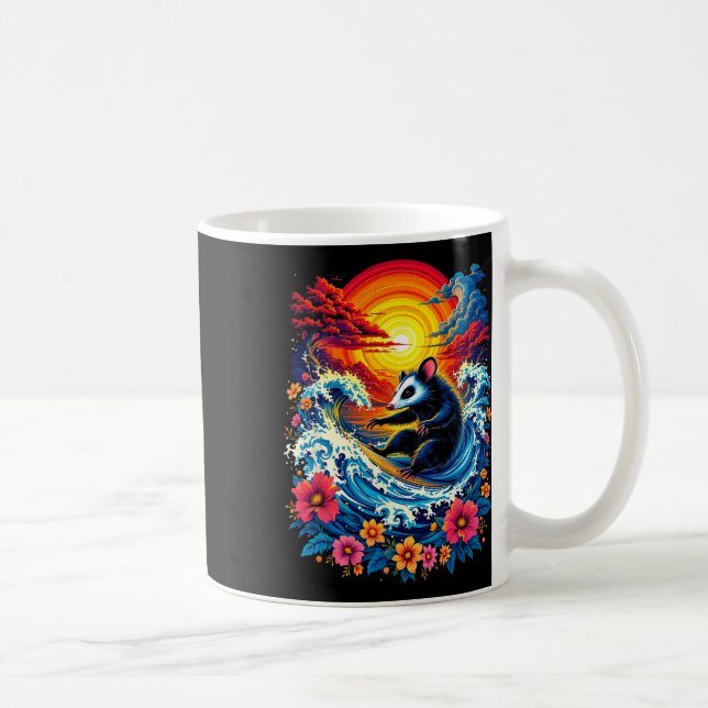 Caneca De Café Surfe Animal Dinâmico (Direita)